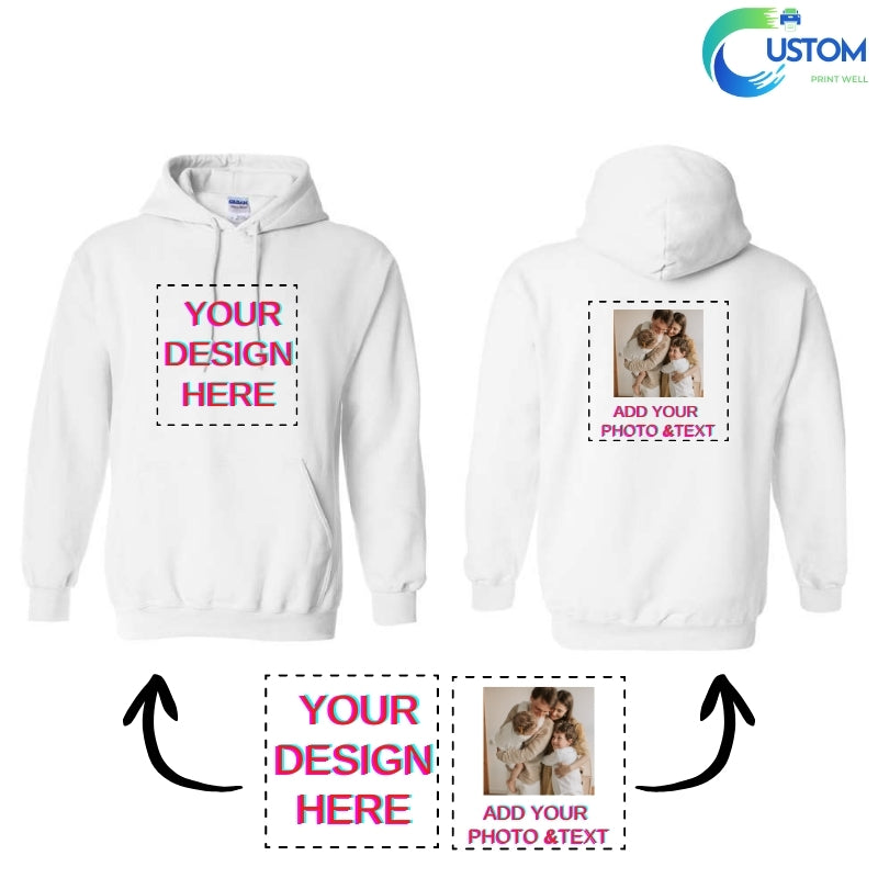 Customize Gildan Hoodie with your own Photo, Logo or Text