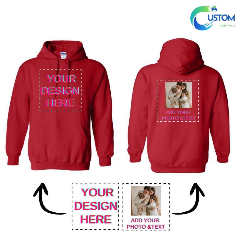Customize Gildan Hoodie with your own Photo, Logo or Text