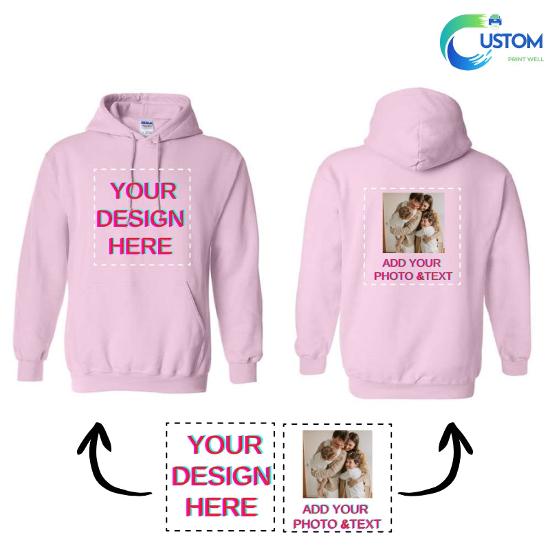 Customize Gildan Hoodie with your own Photo, Logo or Text