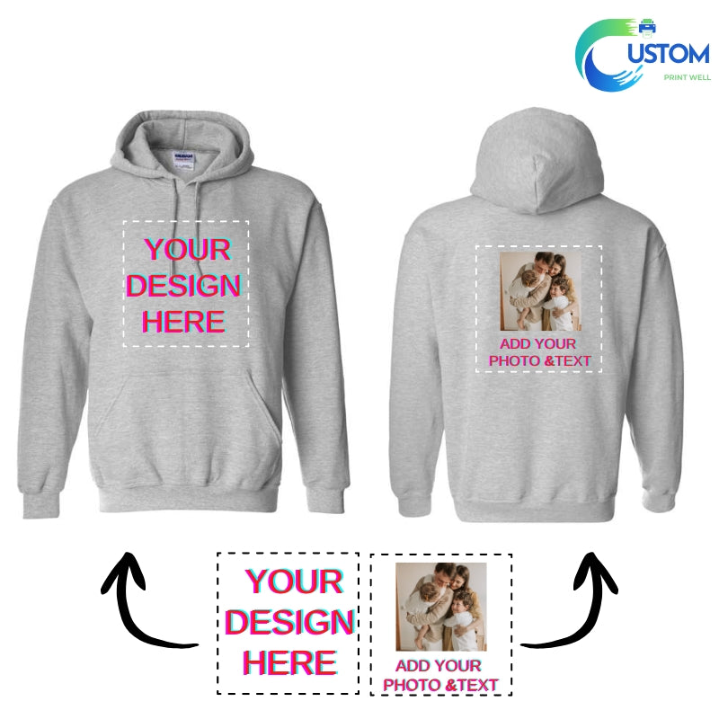 Customize Gildan Hoodie with your own Photo, Logo or Text