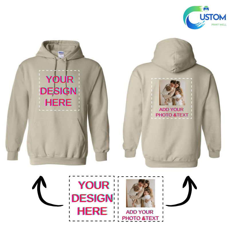 Customize Gildan Hoodie with your own Photo, Logo or Text