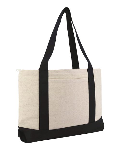 Liberty Bags - Large Zippered Cotton Canvas Tote