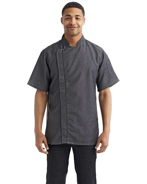Artisan Collection by Reprime - Unisex Zip-Close Short Sleeve Chef's Coat-RP906