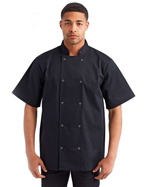 Artisan Collection by Reprime - Unisex Ten Studded Front Short Sleeve Chef Coat-RP664