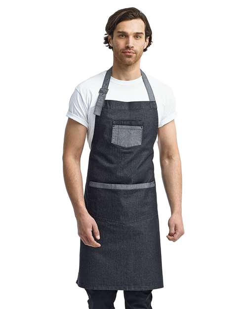 Artisan Collection by Reprime - Domain Contrast Denim Bib Apron-RP127