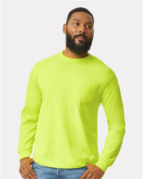Gildan Unisex Ultra Cotton® Long Sleeve Pocket T-Shirt- 2410