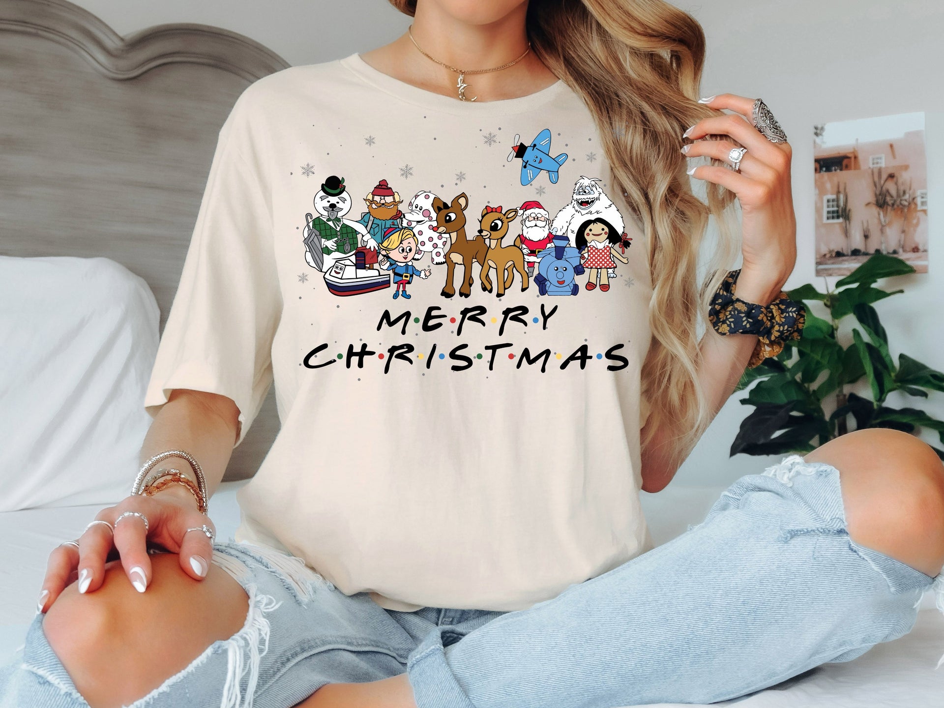 Rudolph and Misfit Toys Christmas T-Shirt | Retro Holiday Cartoon Tee | Classic Christmas Movie Design Shirt-7C061