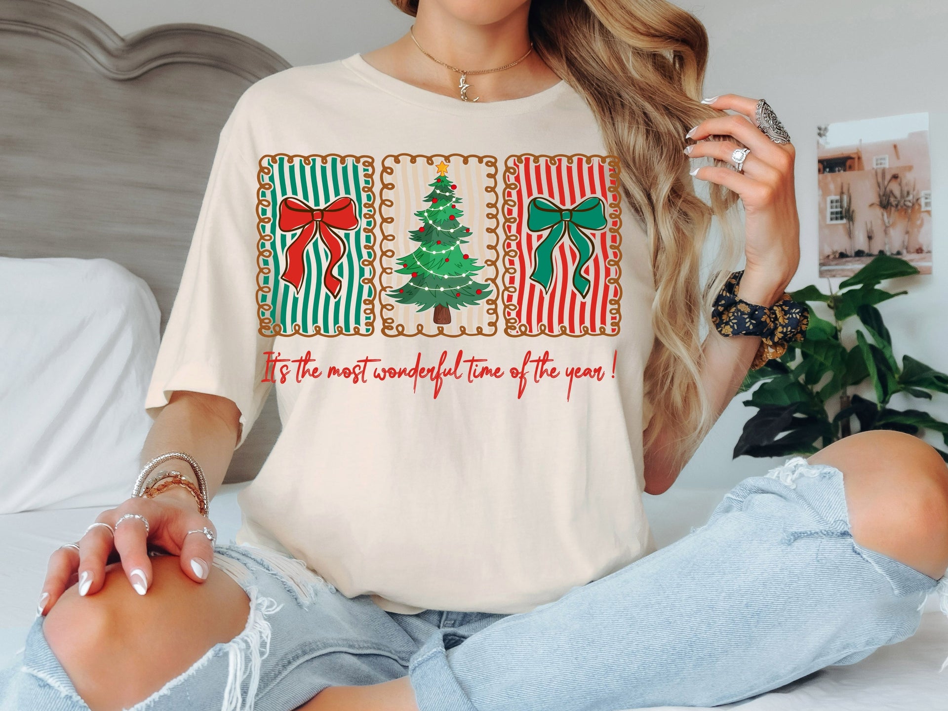 It’s the Most Wonderful Time of the Year T-Shirt | Christmas Cookies & Tree Tee | Cute Holiday Shirt for Adults & Kids-7C033