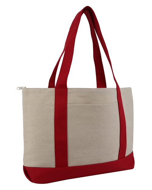 Liberty Bags - Large Zippered Cotton Canvas Tote
