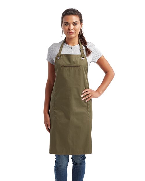 Artisan Collection by Reprime - Barley Contrast Stitch Recycled Bib Apron-RP121