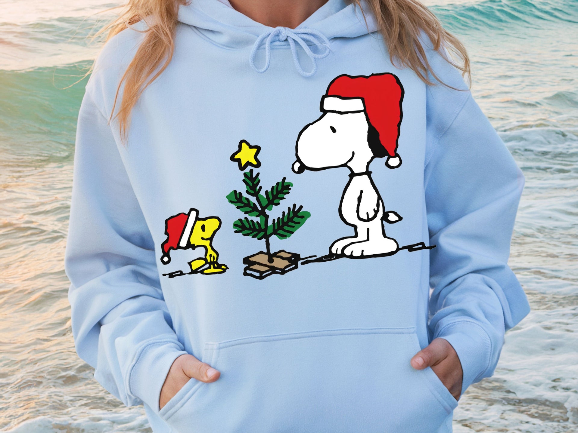 Snoopy Christmas Tree Hoodie & Sweatshirt | Cute Holiday Peanuts Pullover | Festive Christmas Outfit for Adults & Kids-7C015