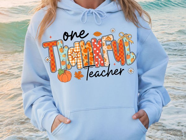 Thankful Fall Hoodie | Cozy Thanksgiving Sweatshirt Hoodie | Pumpkin Autumn Hoodie for Adults & Kids-70043