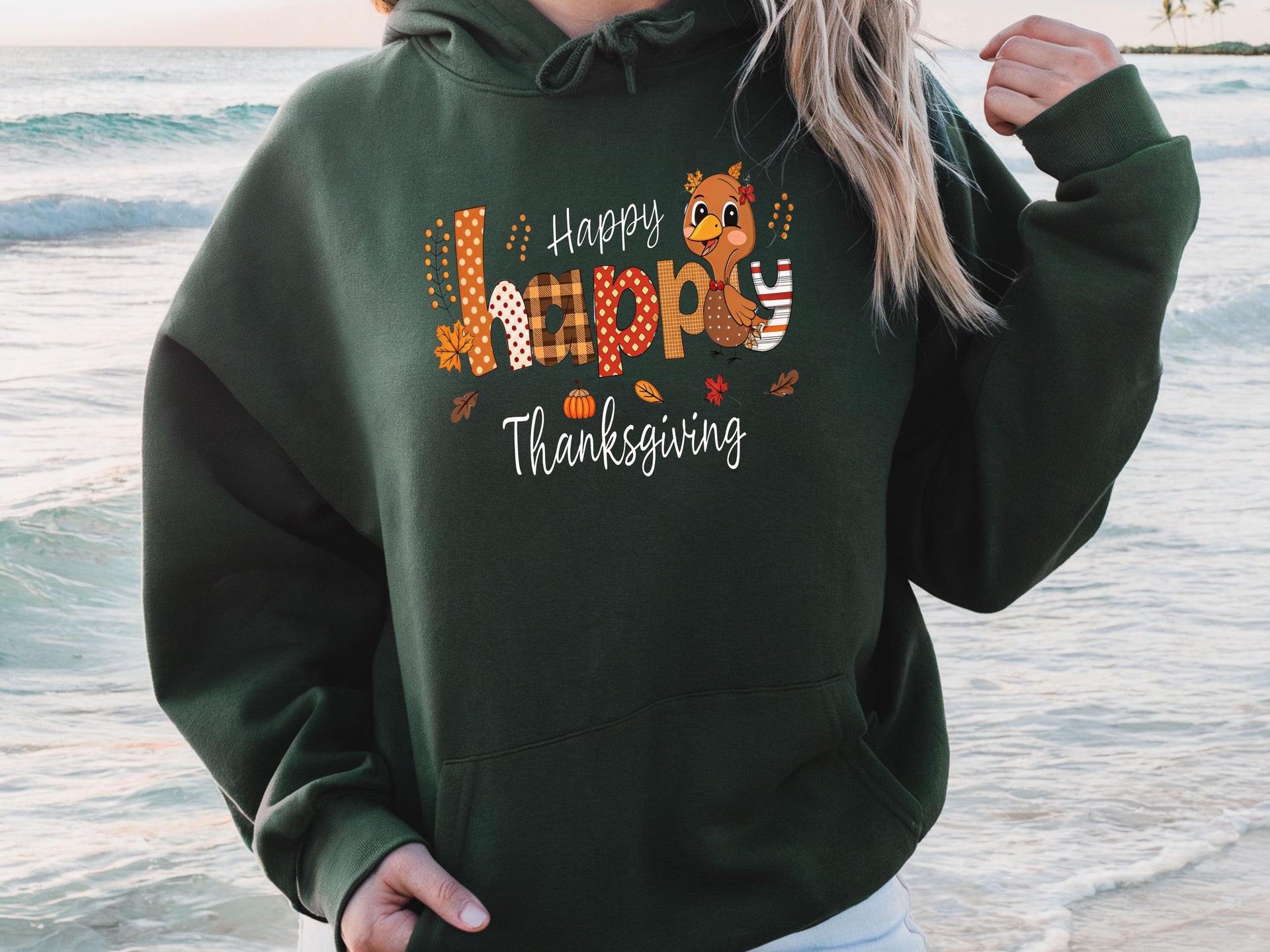 Happy Thanksgiving Sweatshirt & Hoodie | Unisex Adult, Youth, Toddler Sizes | Cute Fall Squirrel Turkey Day Pullover | Cozy Autumn Gift-70047