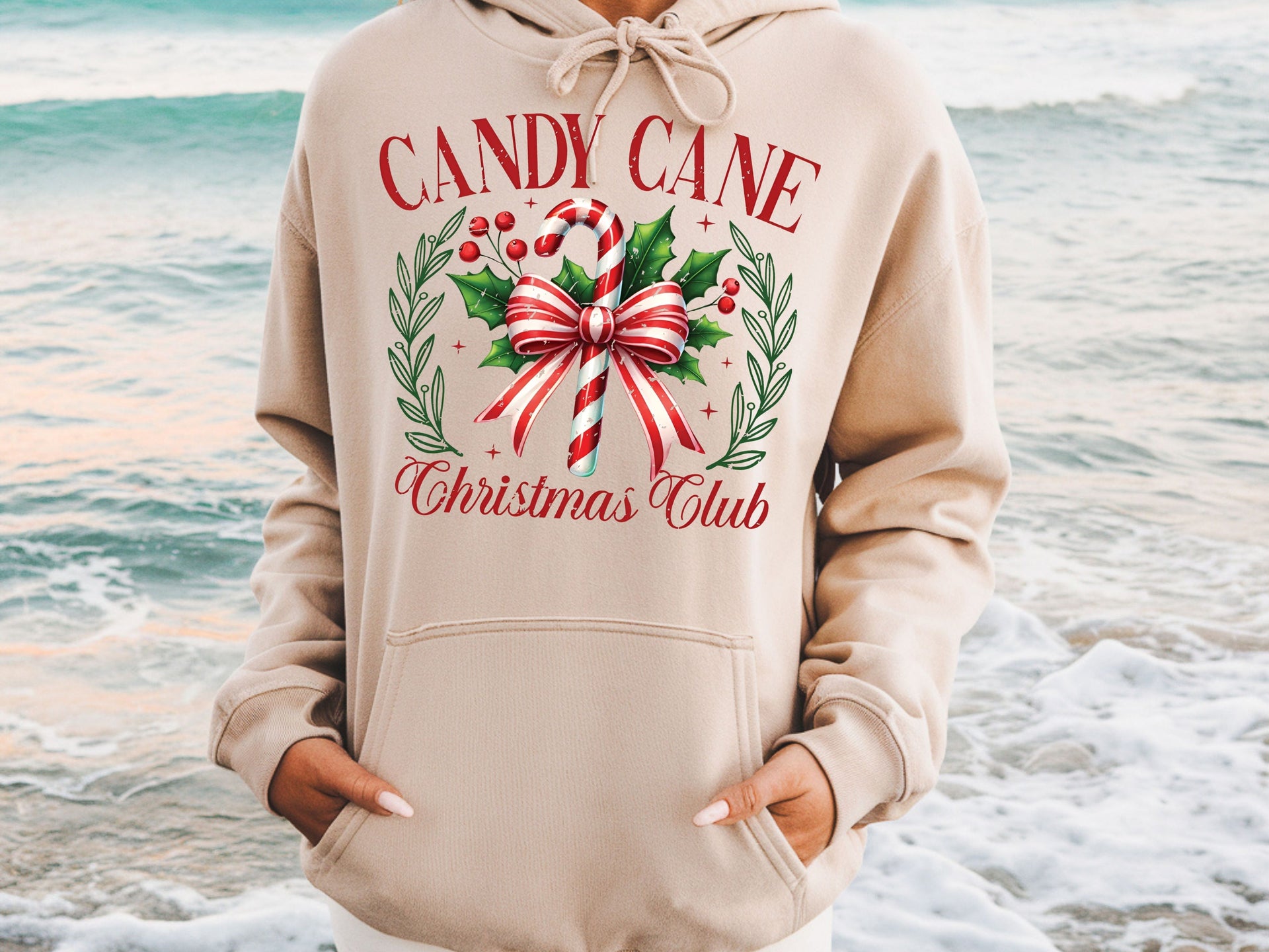 Candy Cane Christmas Club Hoodie & Sweatshirt | Holiday Candy Cane Pullover | Festive Family Christmas Outfit for Adults & Kids-7C011