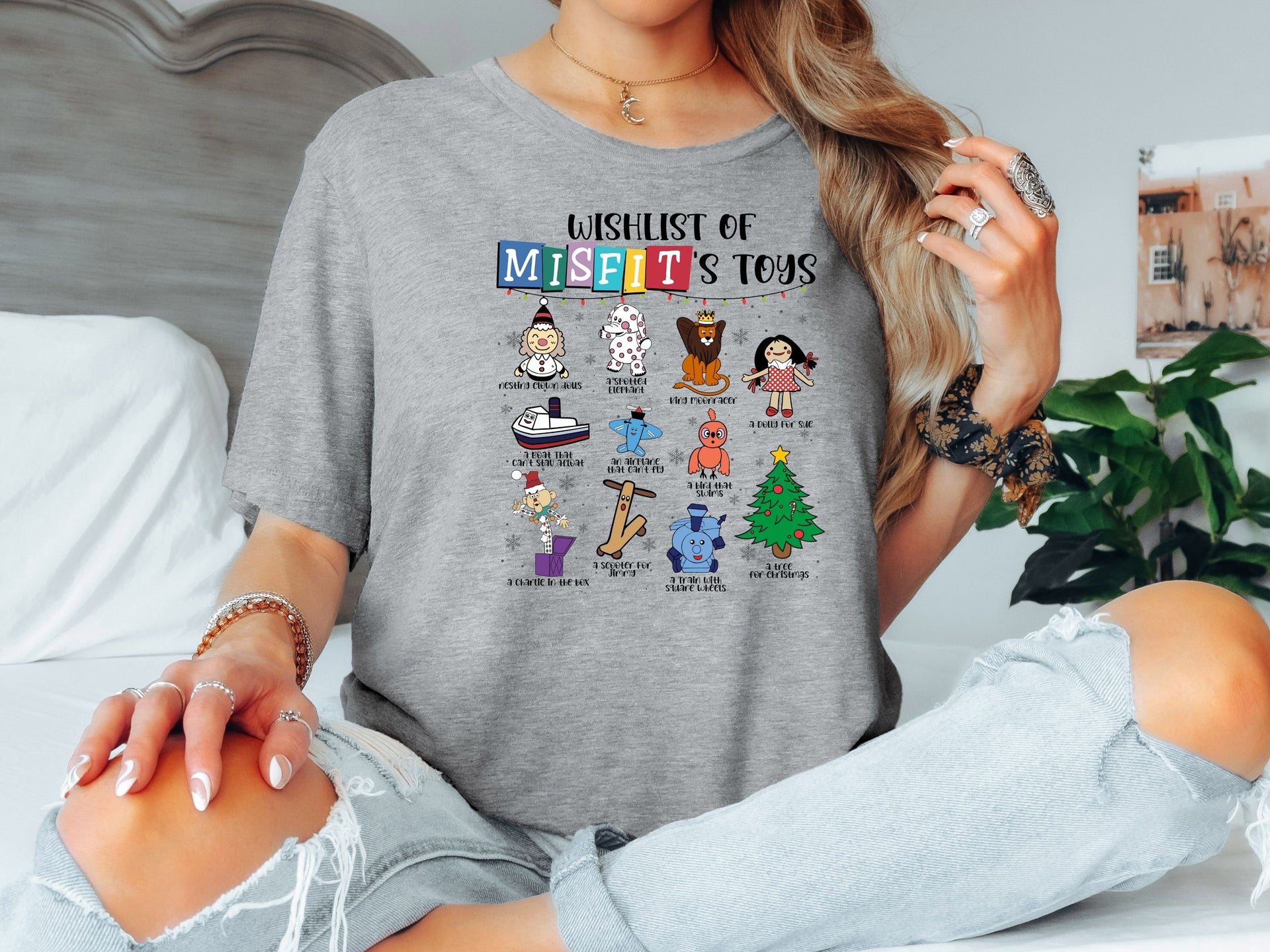 Misfit Toys Christmas T-Shirt | Rudolph Retro Holiday Tee | Classic Christmas Cartoon Design Shirt-7C063