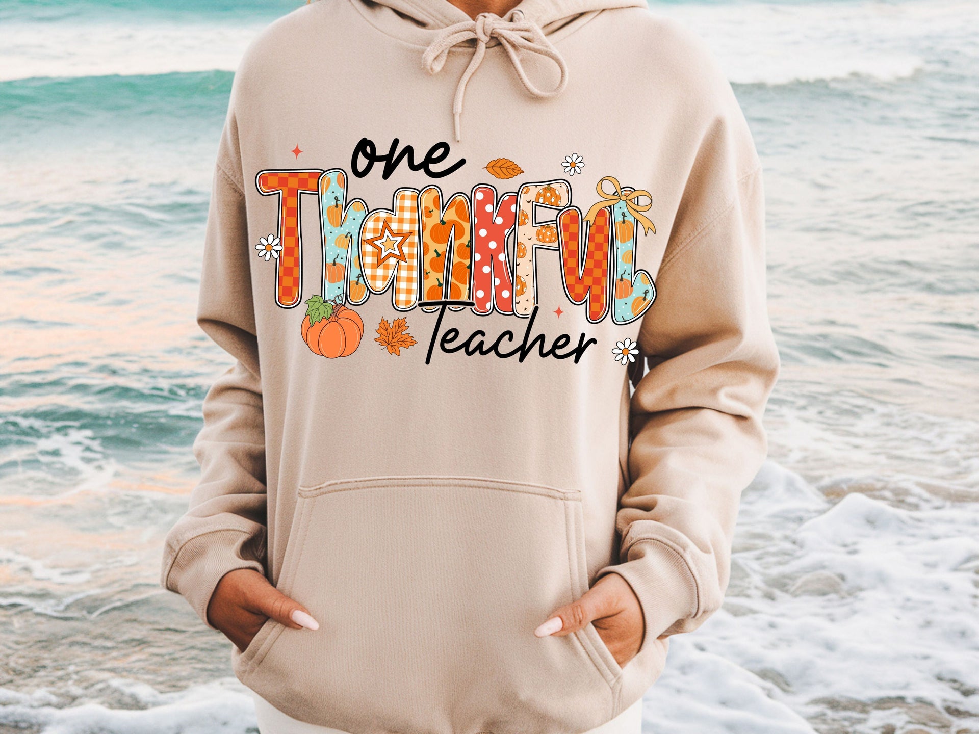 Thankful Fall Hoodie | Cozy Thanksgiving Sweatshirt Hoodie | Pumpkin Autumn Hoodie for Adults & Kids-70043