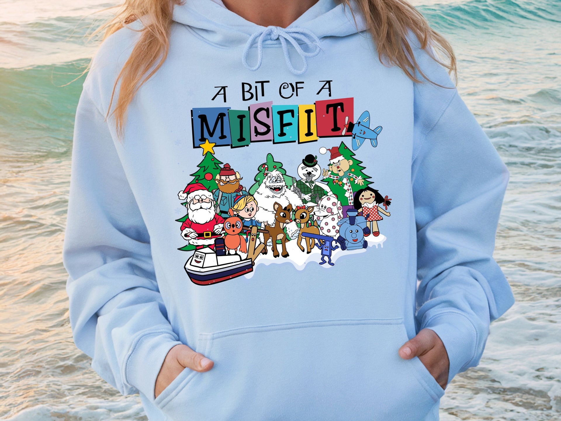 Misfit Christmas Hoodie & Sweatshirt | Classic Rudolph Holiday Pullover | Cute Retro Christmas Cartoon Design-7C060