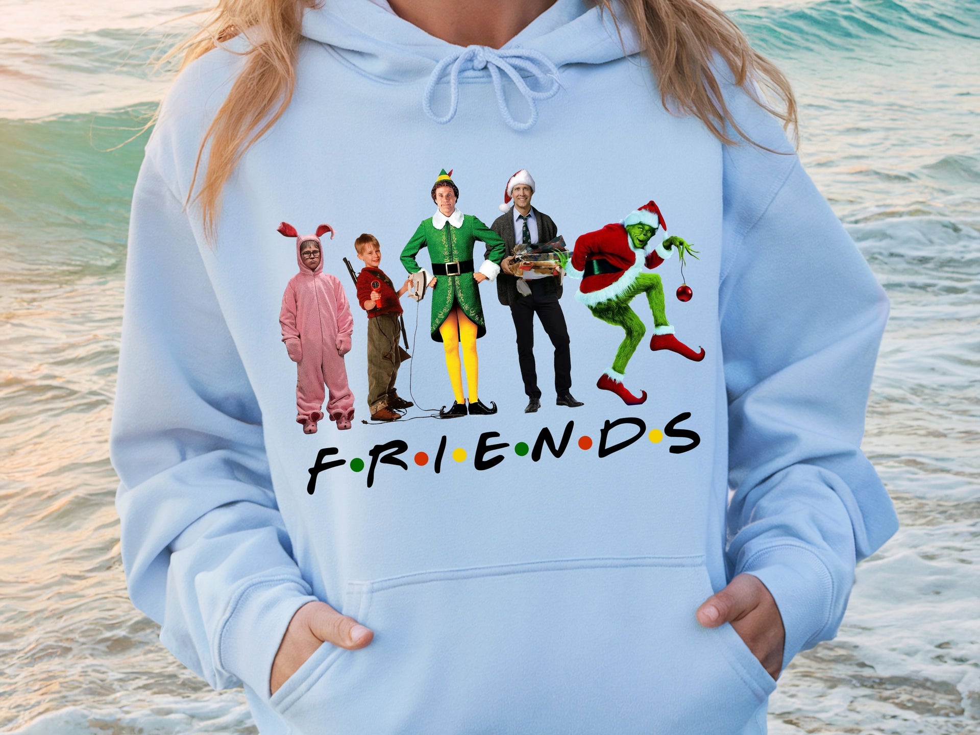 Christmas Movie Characters T-Shirt | Funny Holiday Tee | Classic Xmas Film Icons Design Shirt-7C058