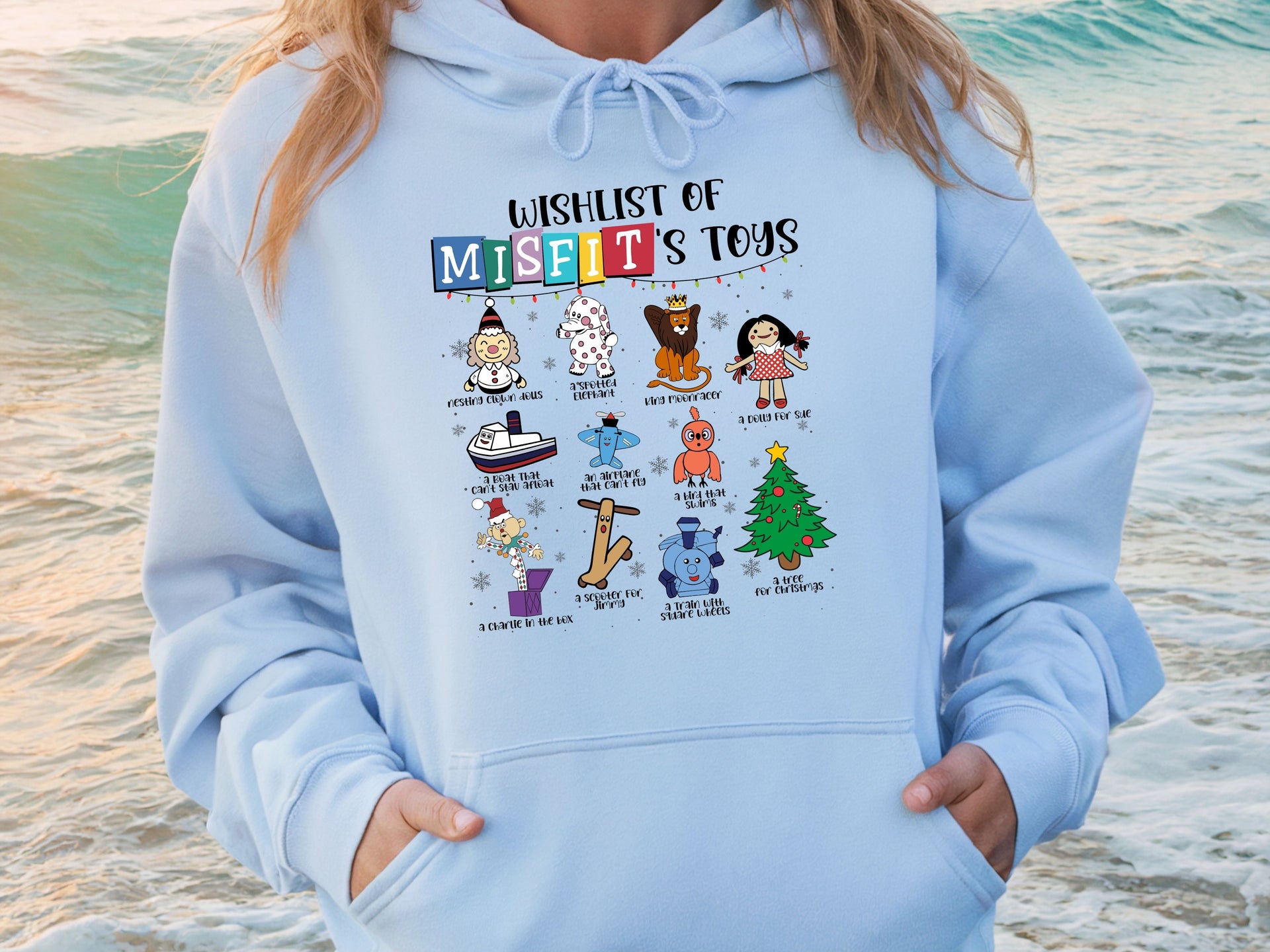 Misfit Toys Christmas Hoodie & Sweatshirt | Retro Rudolph Holiday Pullover | Classic Cartoon Christmas Movie Design-7C063