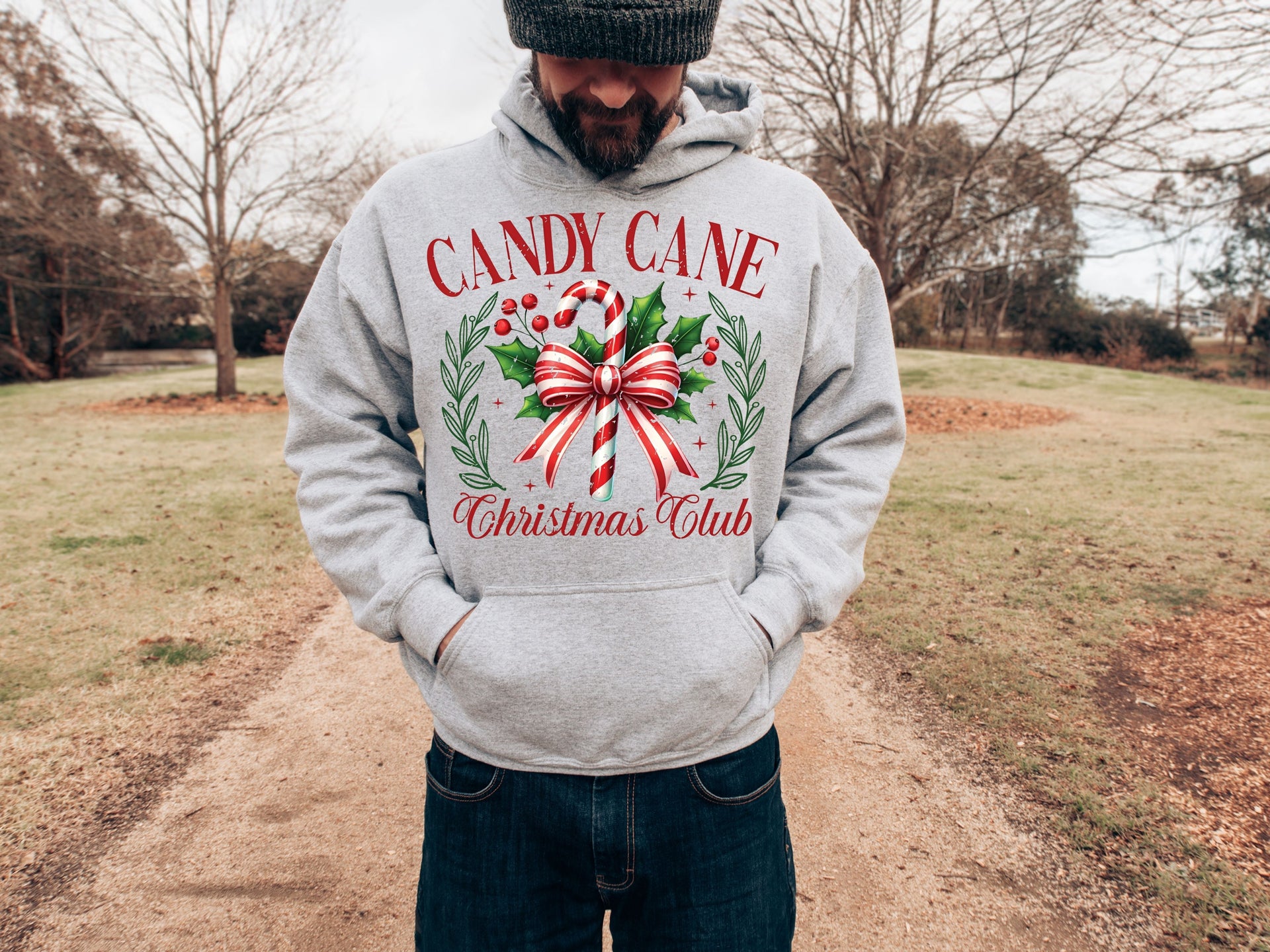 Candy Cane Christmas Club Hoodie & Sweatshirt | Holiday Candy Cane Pullover | Festive Family Christmas Outfit for Adults & Kids-7C011