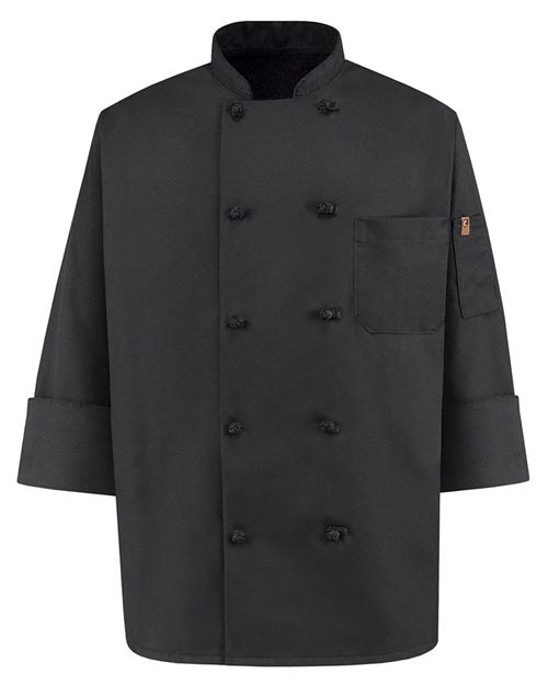 Chef Designs - Black Knot Button Chef Coat- 0427
