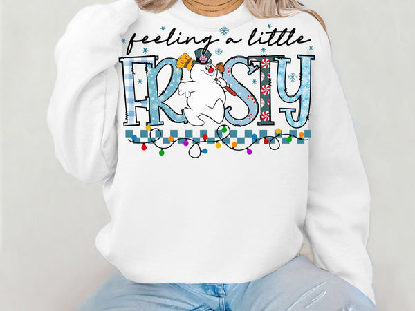 Feeling a Little Frosty Hoodie & Sweatshirt | Cute Snowman Christmas Pullover | Funny Holiday Winter Outfit-7C032
