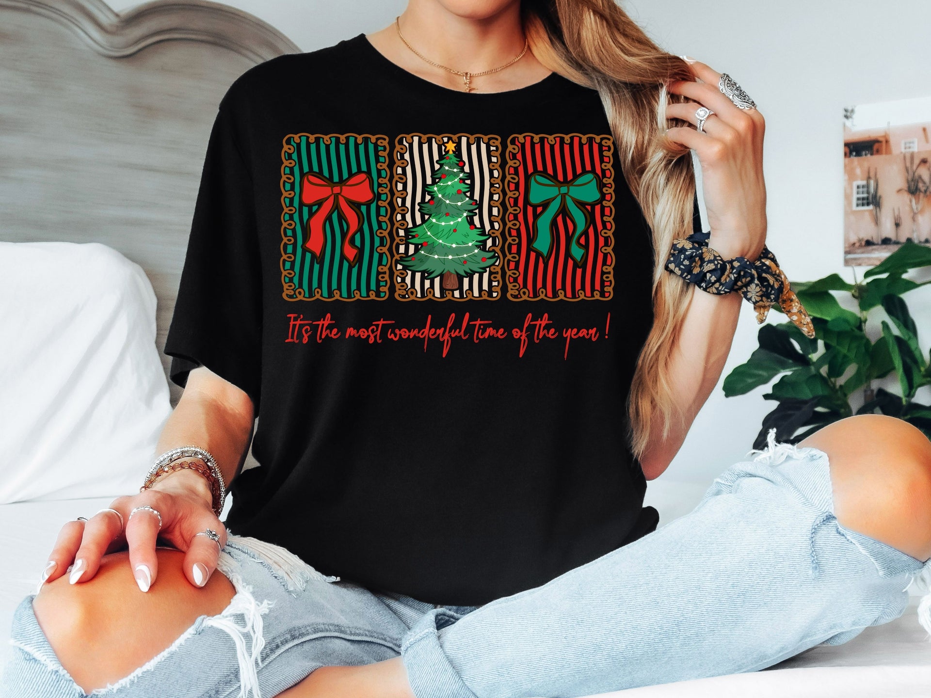 It’s the Most Wonderful Time of the Year T-Shirt | Christmas Cookies & Tree Tee | Cute Holiday Shirt for Adults & Kids-7C033