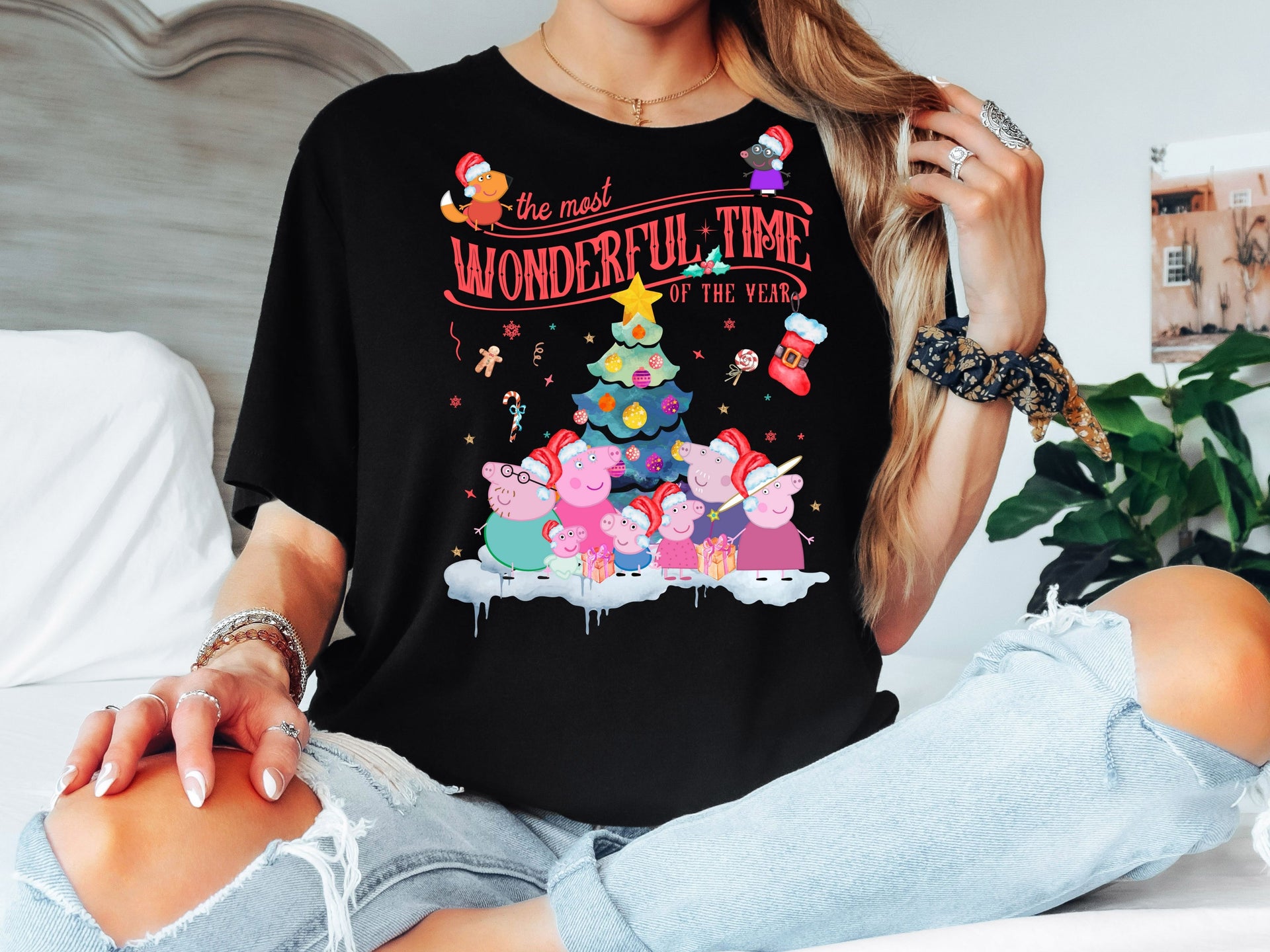 The Most Wonderful Time of the Year T-Shirt | Family Christmas Cartoon Tee | Holiday Matching Shirts for Adults & Kids-7C047