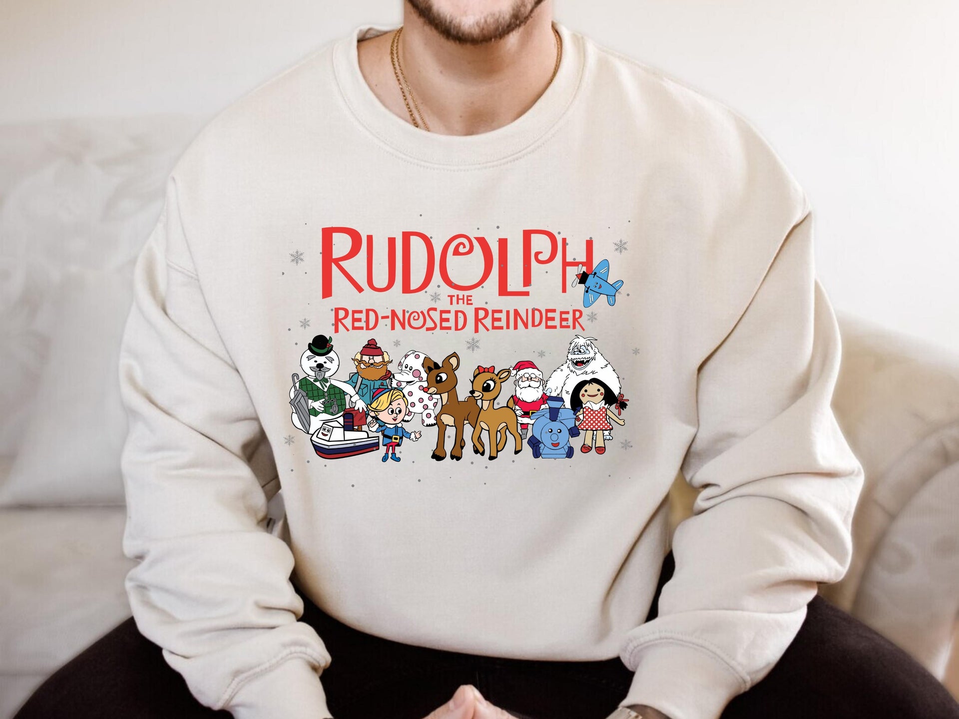 Rudolph the Red-Nosed Reindeer Christmas Hoodie & Sweatshirt | Classic Holiday Cartoon Pullover | Retro Christmas Movie Design-7C062