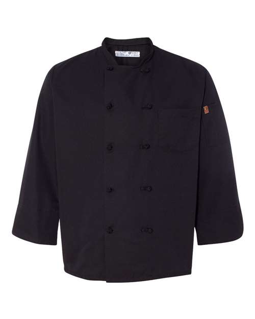 Chef Designs - Black Knot Button Chef Coat- 0427