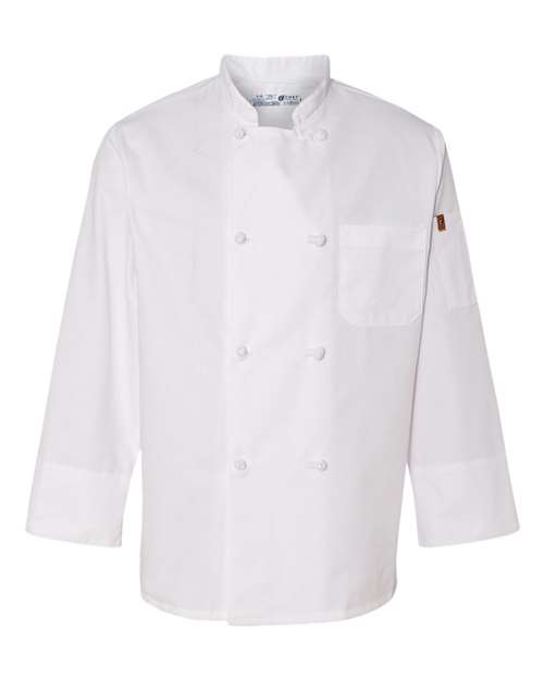 Chef Designs - Eight Knot Button Chef Coat with Thermometer Pocket- 0414