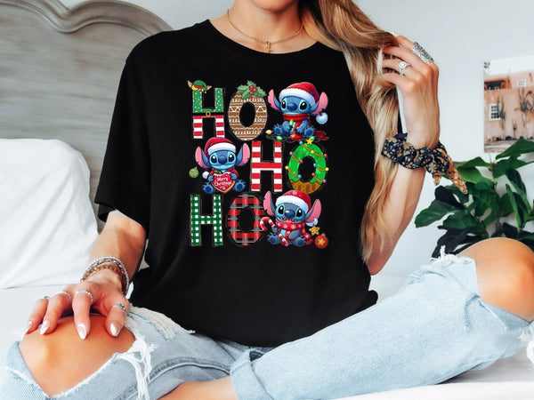 Ho Ho Ho Christmas Shirt | Cute Holiday Character Tee | Unisex & Women Adult T-Shirt | Youth, Toddler, Baby Tee & Unisex Bodysuit | Festive Xmas Gift-7C003