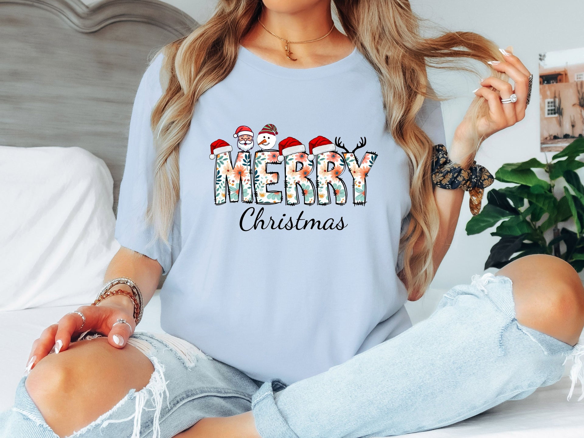 Merry Christmas Shirt | Unisex & Women Adult T-Shirt | Youth, Toddler, Baby Shirt & Unisex Bodysuit | Cute Holiday Family Matching Xmas Outfit-7C018