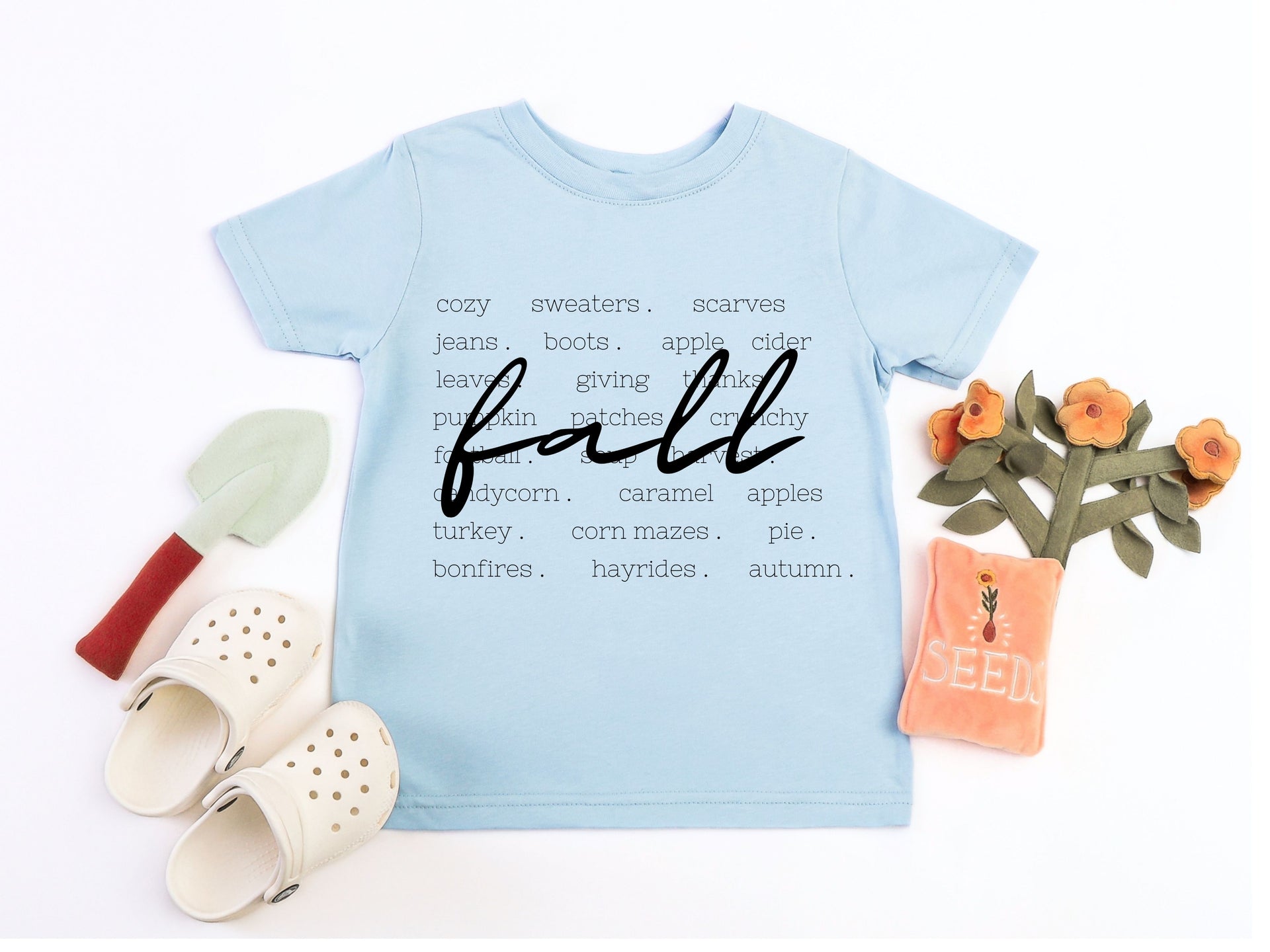 Thankful & Blessed T-Shirt | Cute Fall Cat Tee | Thanksgiving Autumn Shirt for Adults & Kids-70052