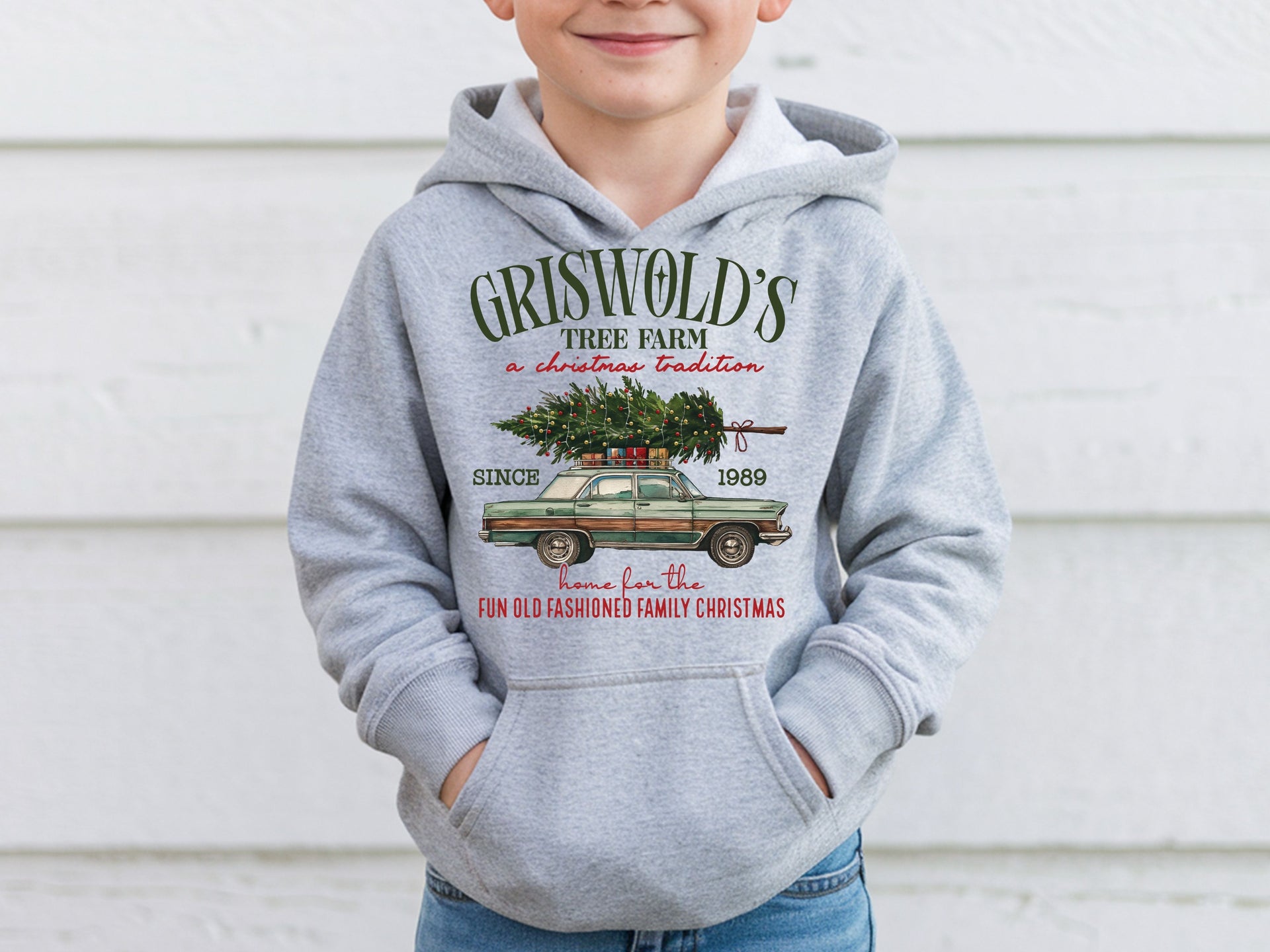 Griswold’s Tree Farm Hoodie & Sweatshirt | Vintage Christmas Vacation Pullover | Fun Old Fashioned Family Christmas Outfit-7C031