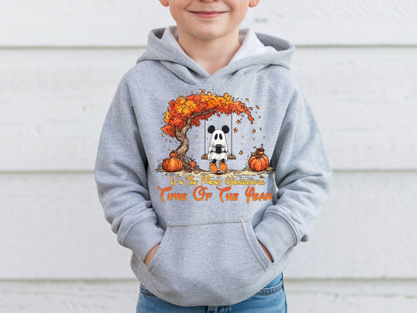 Cute Ghost Halloween Fall Shirt | It’s The Most Wonderful Time Of The Year | Adult & Kids Hoodie Sweatshirt-70045