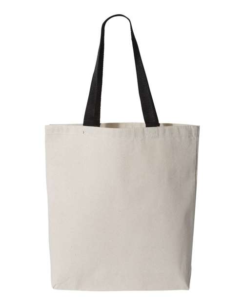 Q-Tees - 11L Canvas Tote with Contrast-Color Handles