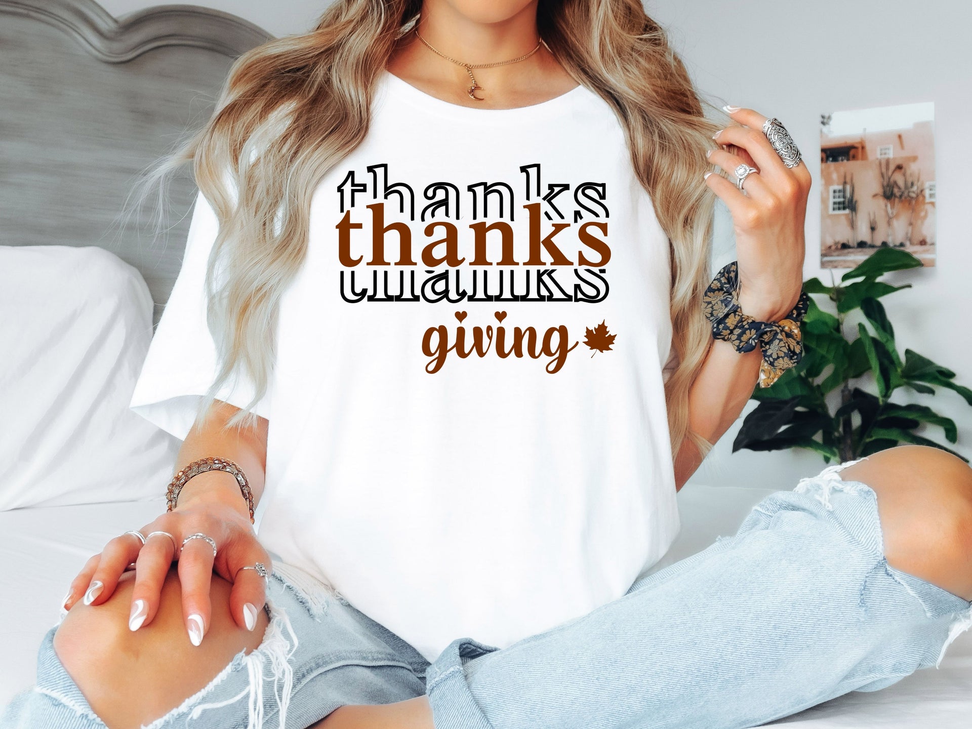 Minimal Thanksgiving T-Shirt | Simple Thanks Giving Tee | Fall Autumn Shirt for Adults & Kids-70055