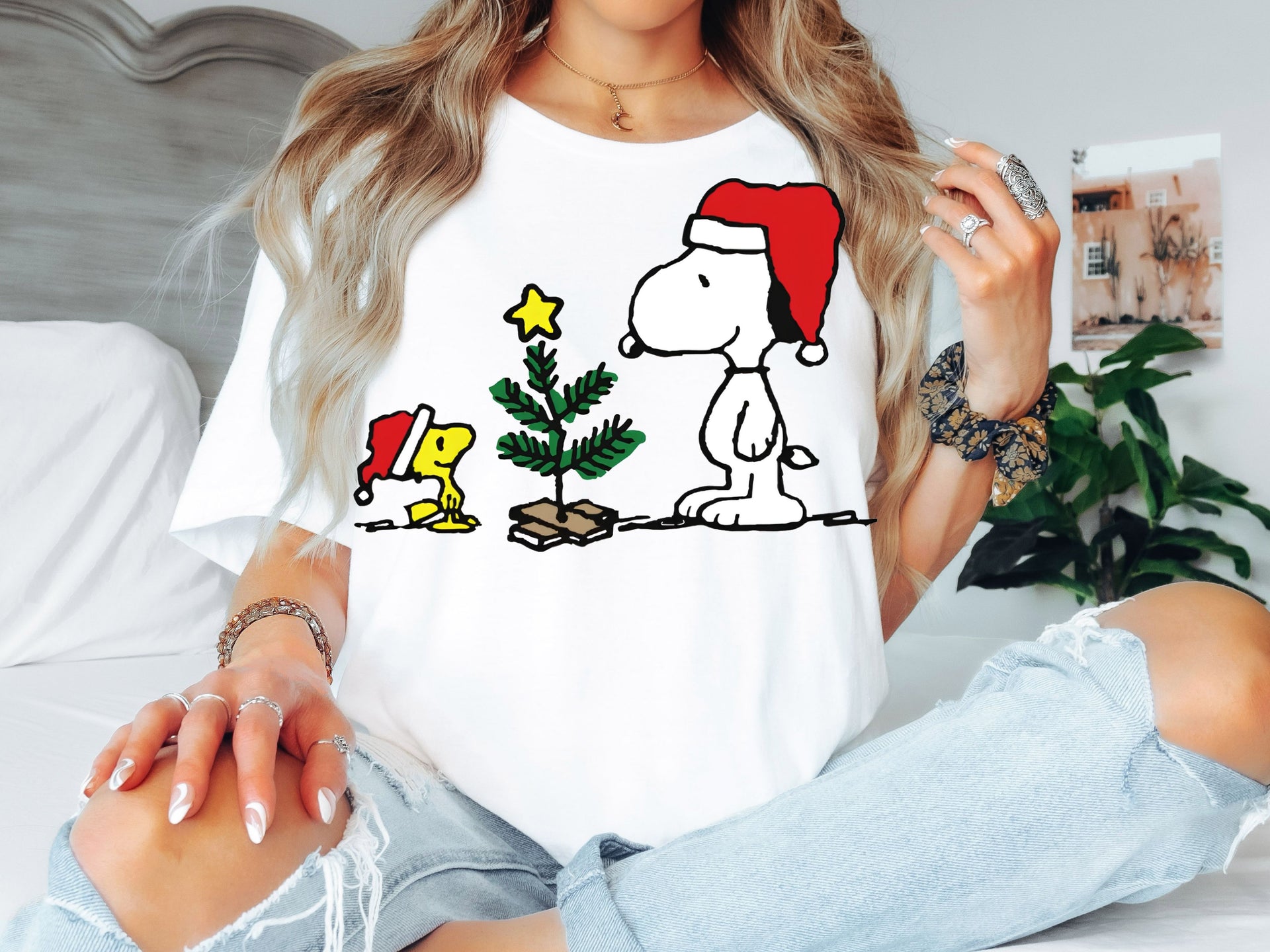 Snoopy Christmas Tree T-Shirt | Cute Peanuts Holiday Tee | Classic Christmas Shirt for Adults & Kids-7C015