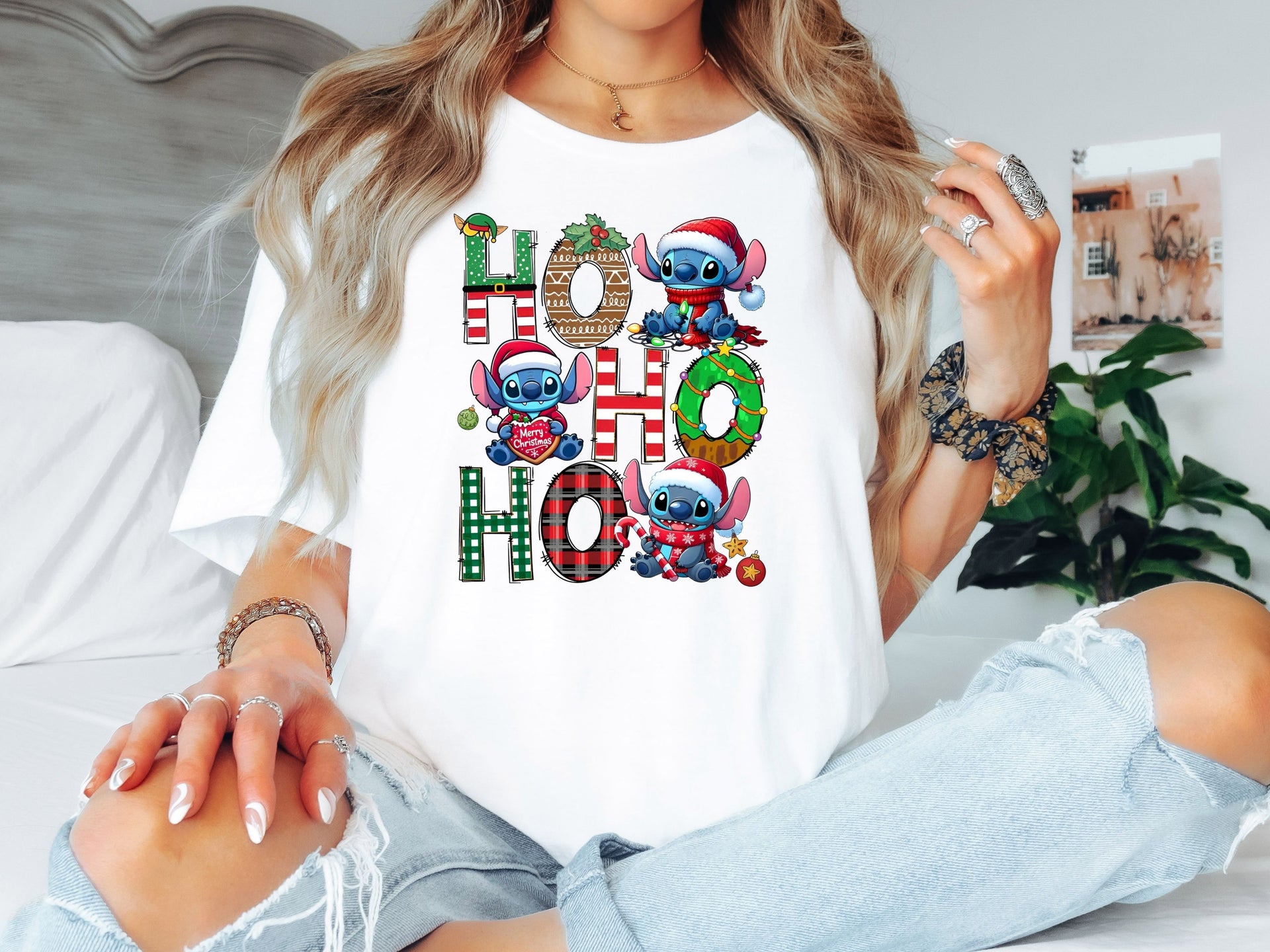 Ho Ho Ho Christmas Shirt | Cute Holiday Character Tee | Unisex & Women Adult T-Shirt | Youth, Toddler, Baby Tee & Unisex Bodysuit | Festive Xmas Gift-7C003