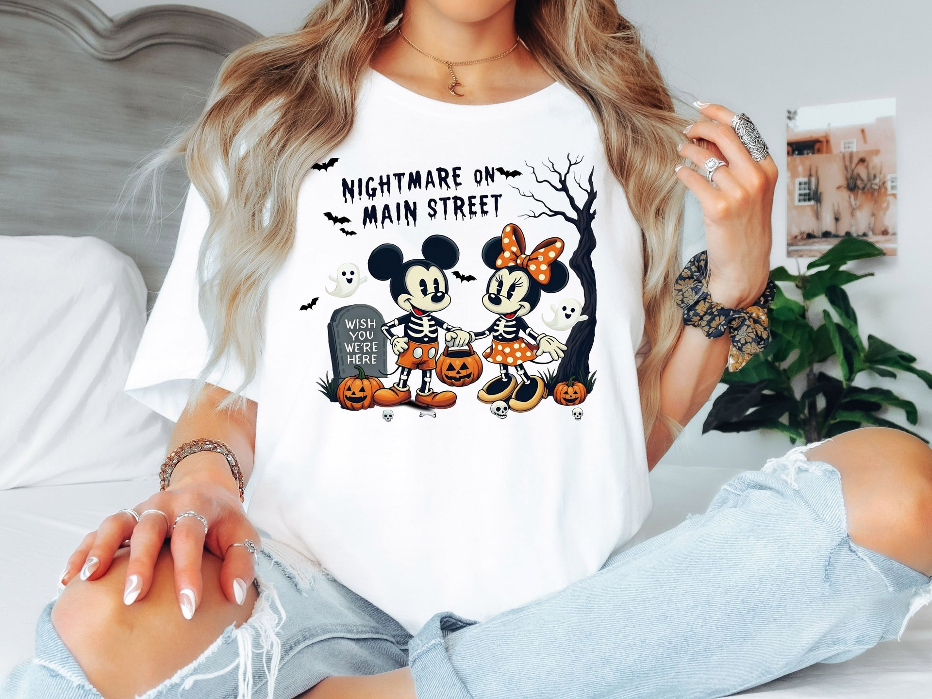 Nightmare on Main Street Halloween Shirt | Matching Mickey & Minnie T-Shirt | Adult Unisex, Women, Youth, Toddler, Baby Bodysuit | Family Halloween Outfit-70051