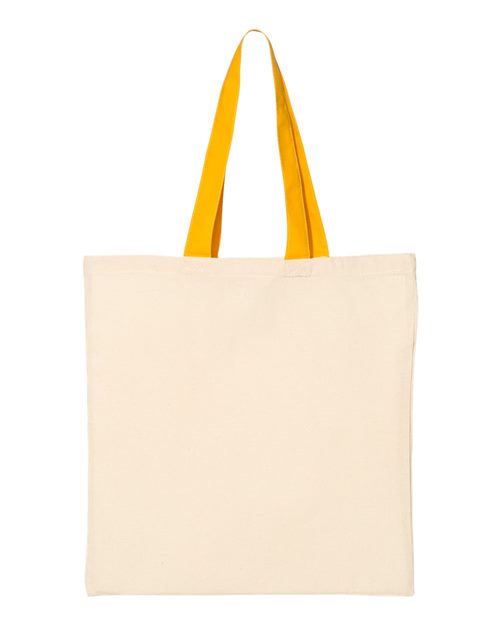 Q-Tees - Economical Tote with Contrast-Color Handles- QTB6000