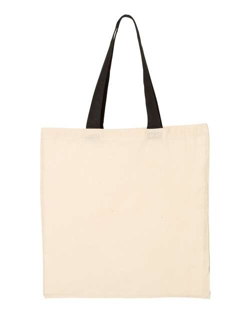 Q-Tees - Economical Tote with Contrast-Color Handles- QTB6000