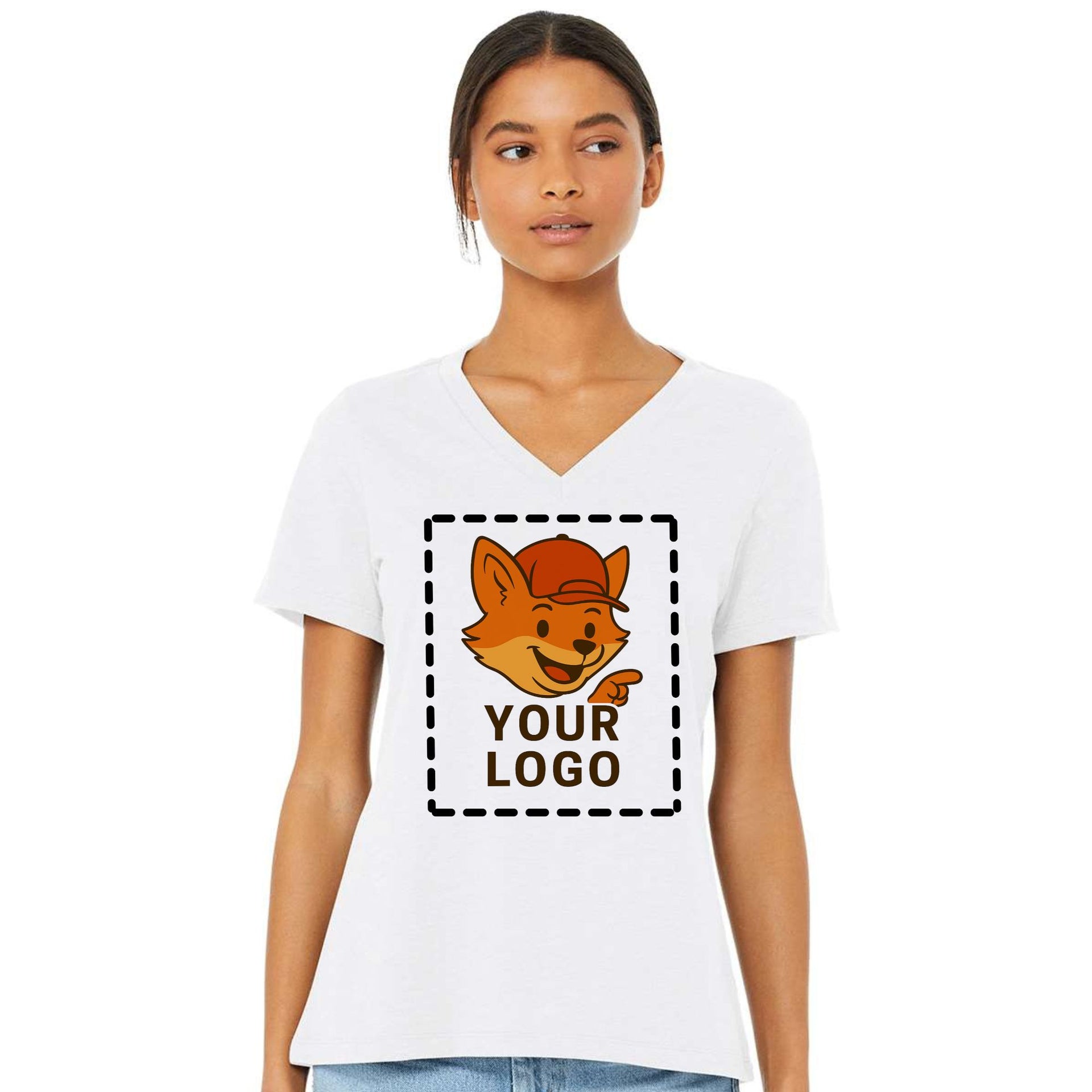 BELLA + CANVAS - Women's Relaxed Heather CVC V-Neck Tee - 6405CVC